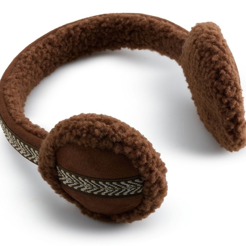 UGG Chocolate Brown Earmuffs Faux Fur W/ gift Box - Picture 2 of 4